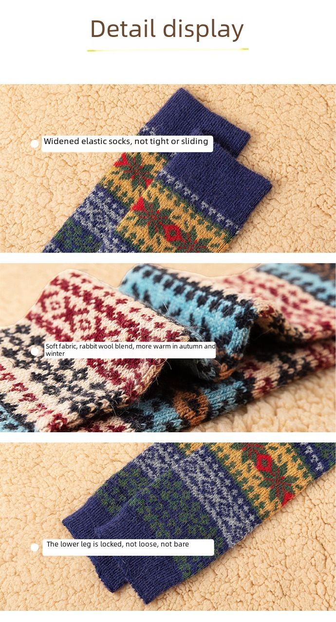 Bas chauds au-dessus du genou pour l'automne et l'hiver, chaussettes longues en laine de lapin, bottes, leggings de danse carrée, chaussettes antidérapantes au genou pour femmes_voghion.com
