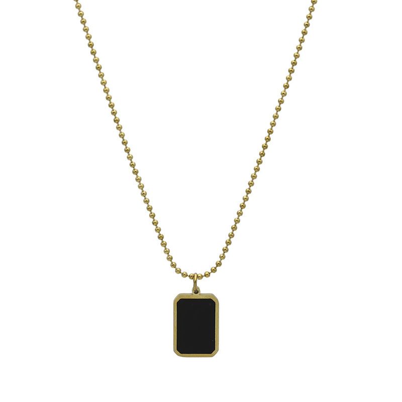 Koreanischer Titanstahl-Nischendesign-Sinn-Schlüsselbein-Ins Cool Style Square Pailletten-Halskette Damen Minimalist Geometrisch_voghion.com
