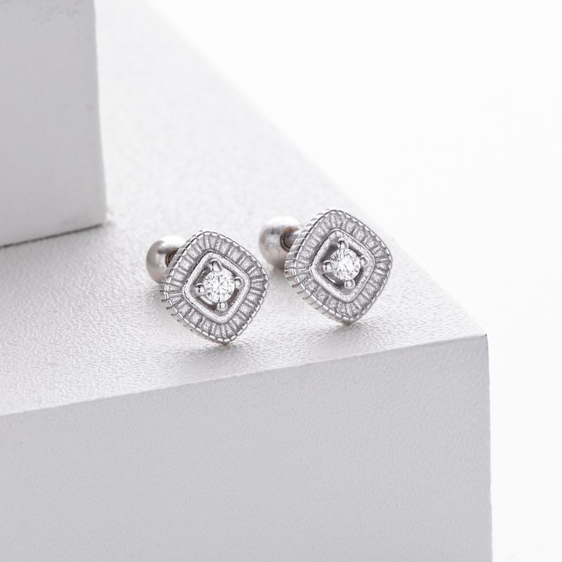 Eleganti orecchini a bottone French Twist da donna in argento Sterling 925 con zirconi cubici, orecchini ipoallergenici minimalisti_voghion.com