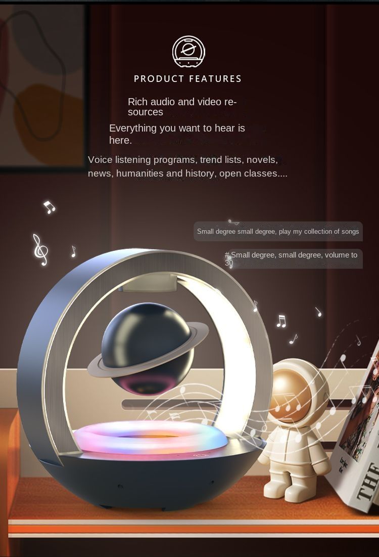 Magnetic levitation Bluetooth speaker, subwoofer, black technology, birthday gift for male friends, husband, creative_voghion.com