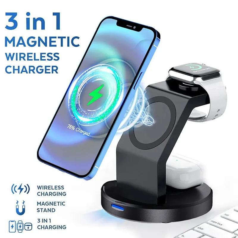 3 In 1 Fast Charging Station Wireless Charger Stand Mobile Holder For Phone 16 15 14 13 12 Pro Max IPhone Watch AirPods_voghion.com
