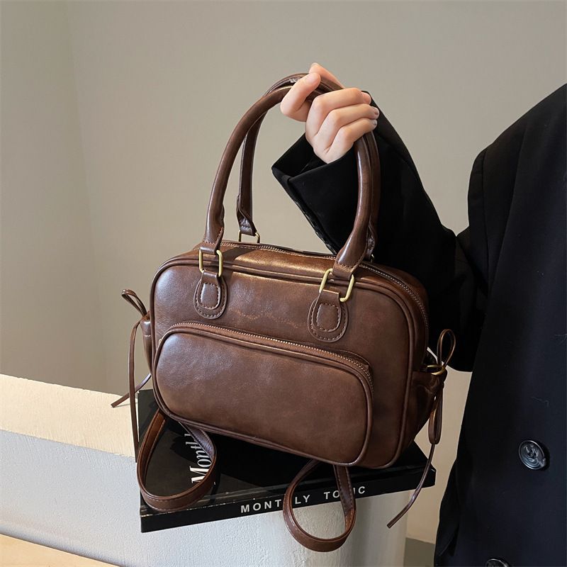 Borsa a tracolla doppia con design a nicchia singola, borsa da donna, borsa a mano piccola, tote, borsa coreana alla moda autunno inverno_voghion.com