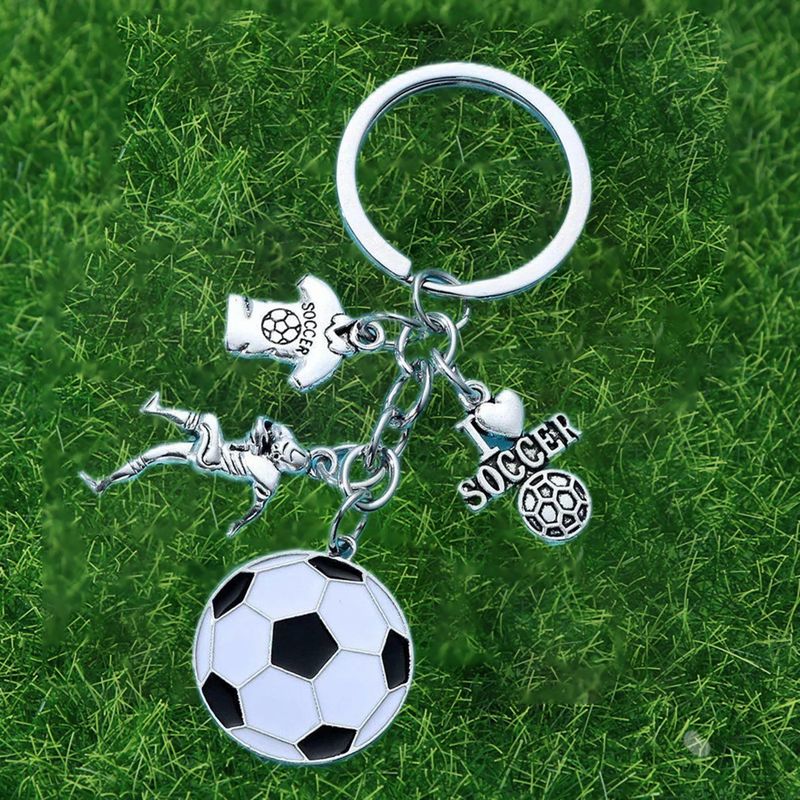 New Football Player Enthusiast Commemorative Sports Ball Keychain Gift For Brothers And Friends_voghion.com