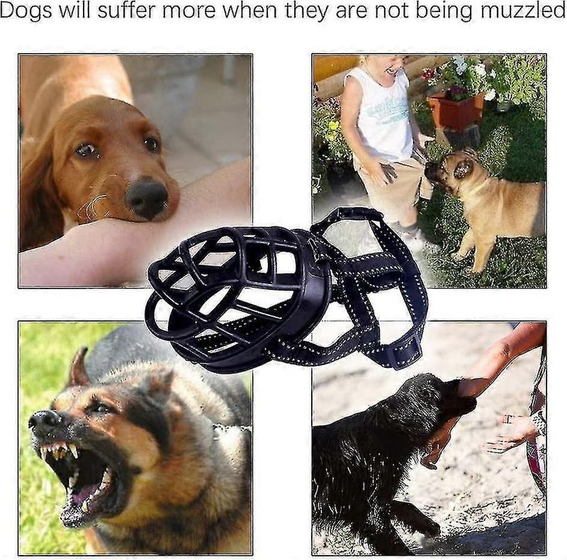 Bozal de canasta suave para perros, ajuste seguro y cómodo, mejor prevención de mordeduras, masticaciones y ladridos_voghion.com