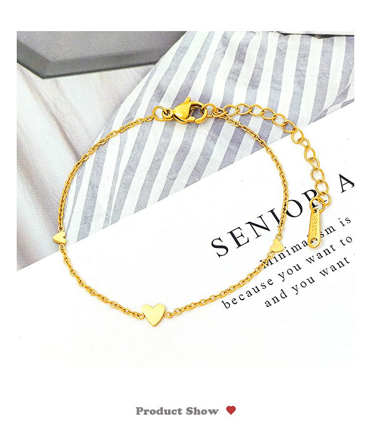 Love heart bracelet titanium jewelry steel gold plated fashion temperament to send girlfriend bestie jewelry_voghion.com