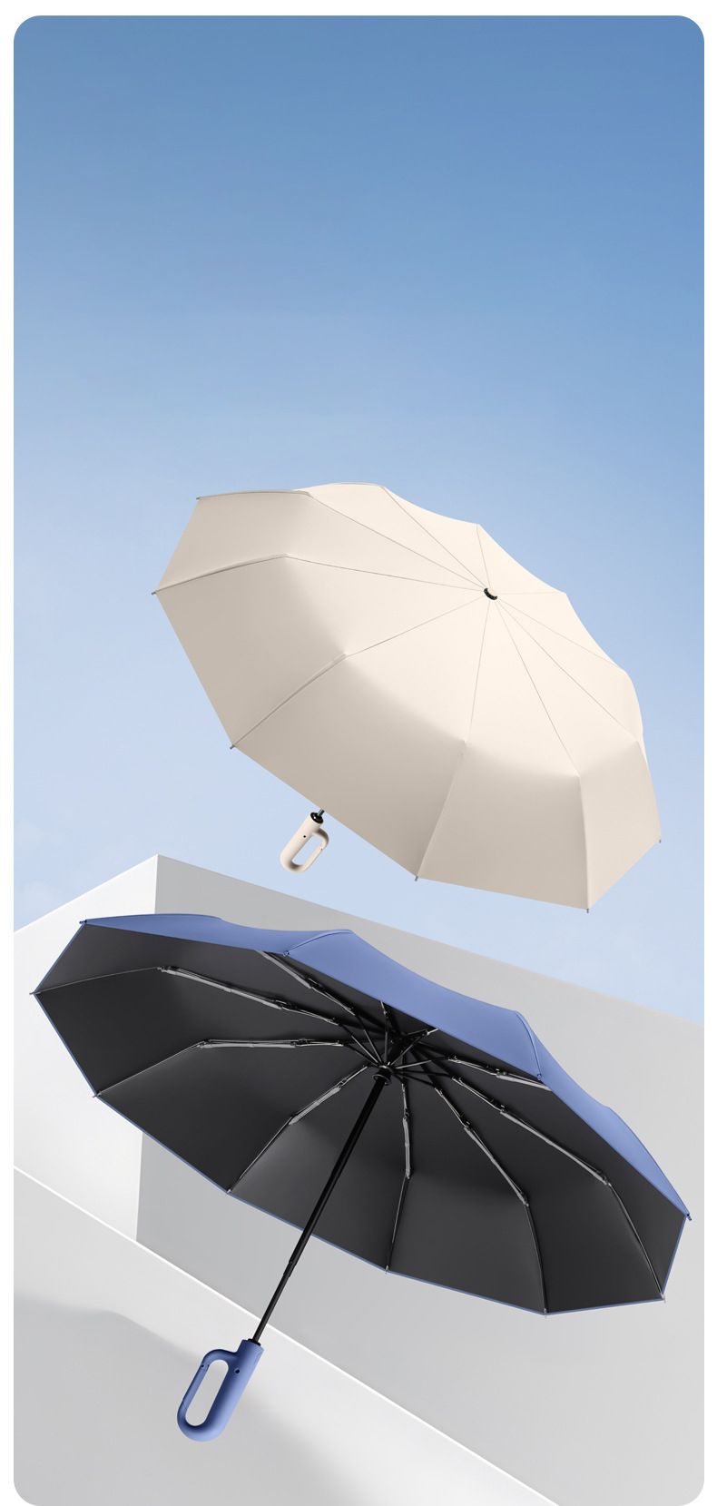 Unisex Safety Reverse Umbrella - UV Protection Reflective_voghion.com