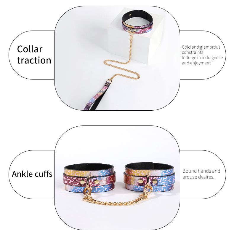 BLACKWOLF BDSM Sets Bondage Leather Set For Restraint Fetish Handcuffs Collar Gag Whip Erotic Accessories Couples Adult_voghion.com