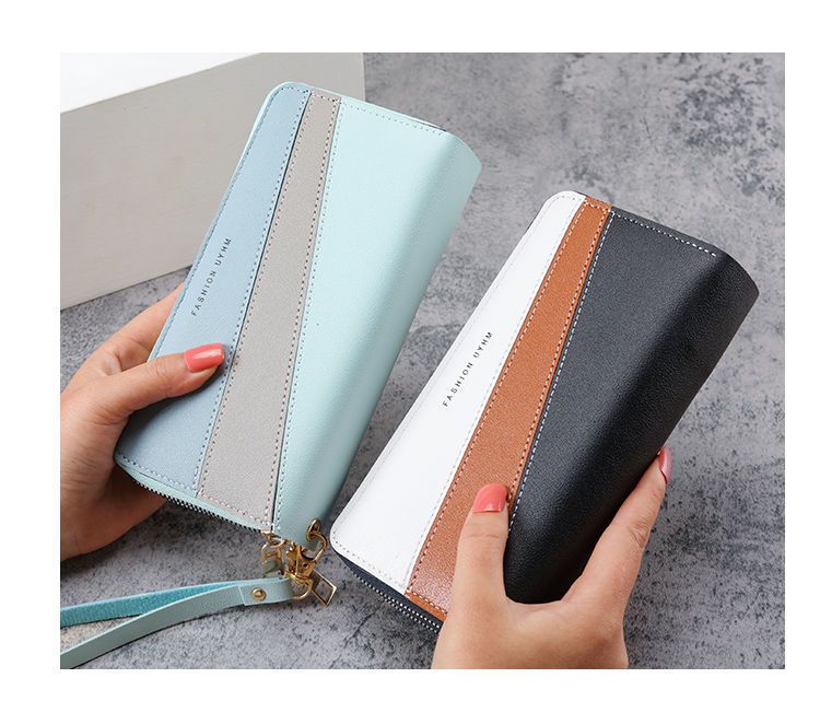 Yeni Çift Katmanlı Fermuarlı Cüzdan Kadın Moda Kızlar Kore Madeni Para Cüzdanı Trend Cep Telefonu Tutan Küçük Çanta_voghion.com