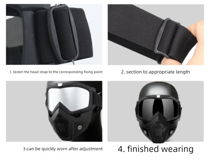 Gogle motocyklowe Harley Windshield Off-roadowy kask sportowy z osłoną twarzy_voghion.com