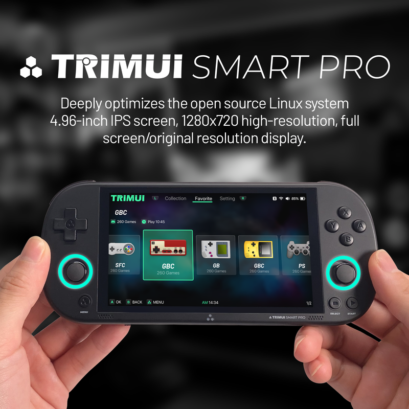 TRIMUI Smart Pro 0pen Source Console de poche rétro Arcade HD 4.96 pouces Ips écran système Linux jeu Cnsole pour garçon_voghion.com