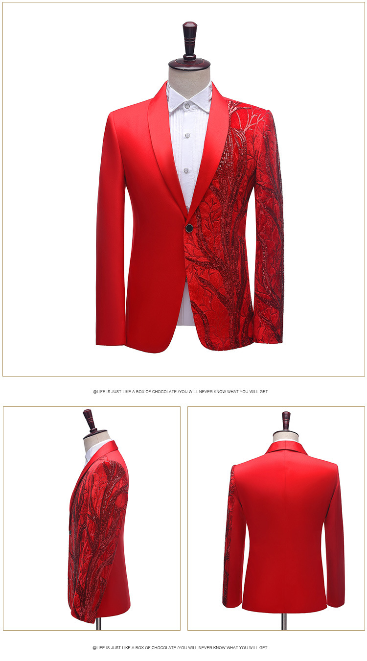 Costum bărbătesc cu paiete, costum de performanță scenică, haină, costum de baie_voghion.com