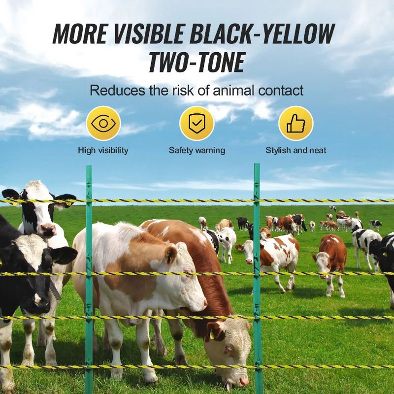 Recinzione elettrica da 3366 piedi in filo metallico per bestiame, cavalli e bestiame 1026 m_voghion.com