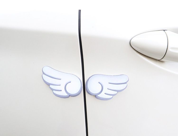 Car Anti-collision Protective Anti Friction Strip Creative Sticker Angel Wings Door Edge Rubber Bag Packaging_voghion.com