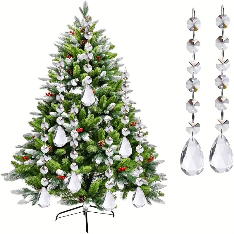Cross-Border Transparent Crystal Bead String Hat Snowflake Ice Christmas Tree Decoration Wedding Lighting_voghion.com