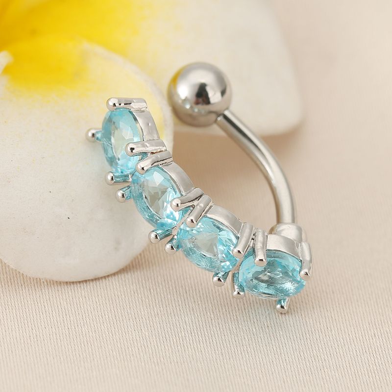 Piercing per ombelico a forma di C con diamante - Piercing per il corpo in stile europeo e americano, piercing ipoallergenico per donna_voghion.com