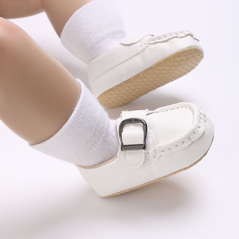 Mor og børn 0-1 år gammel dreng baby afslappet lærredssko blød sål babysko i et stykke småbørn_voghion.com