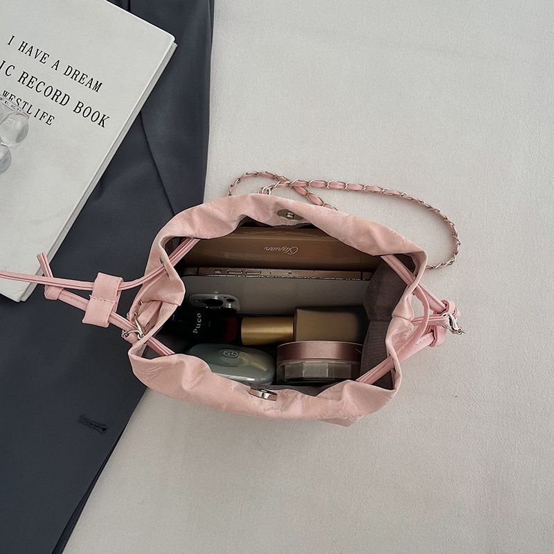 Borsa a tracolla di alta qualità per donna, modello estivo 2025, con fiocco, a secchiello e tracolla a nicchia_voghion.com