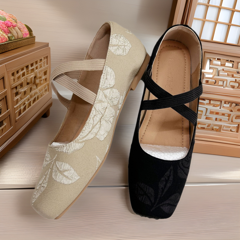 Chinese Style To Match Cheongsam 2025 New Spring And Autumn Mary Jane Mid-Heel Cross Strap Single Shoes For Women_voghion.com