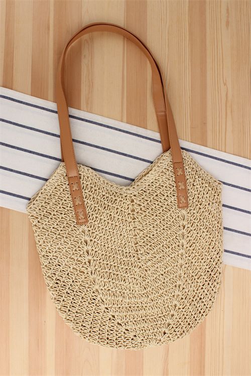 Sacs pour femmes, style une pièce, nouveau sac tissé creux, sac à bandoulière simple à la mode, sac tissé en corde de papier, sac décontracté pour femmes, sac de plage_voghion.com