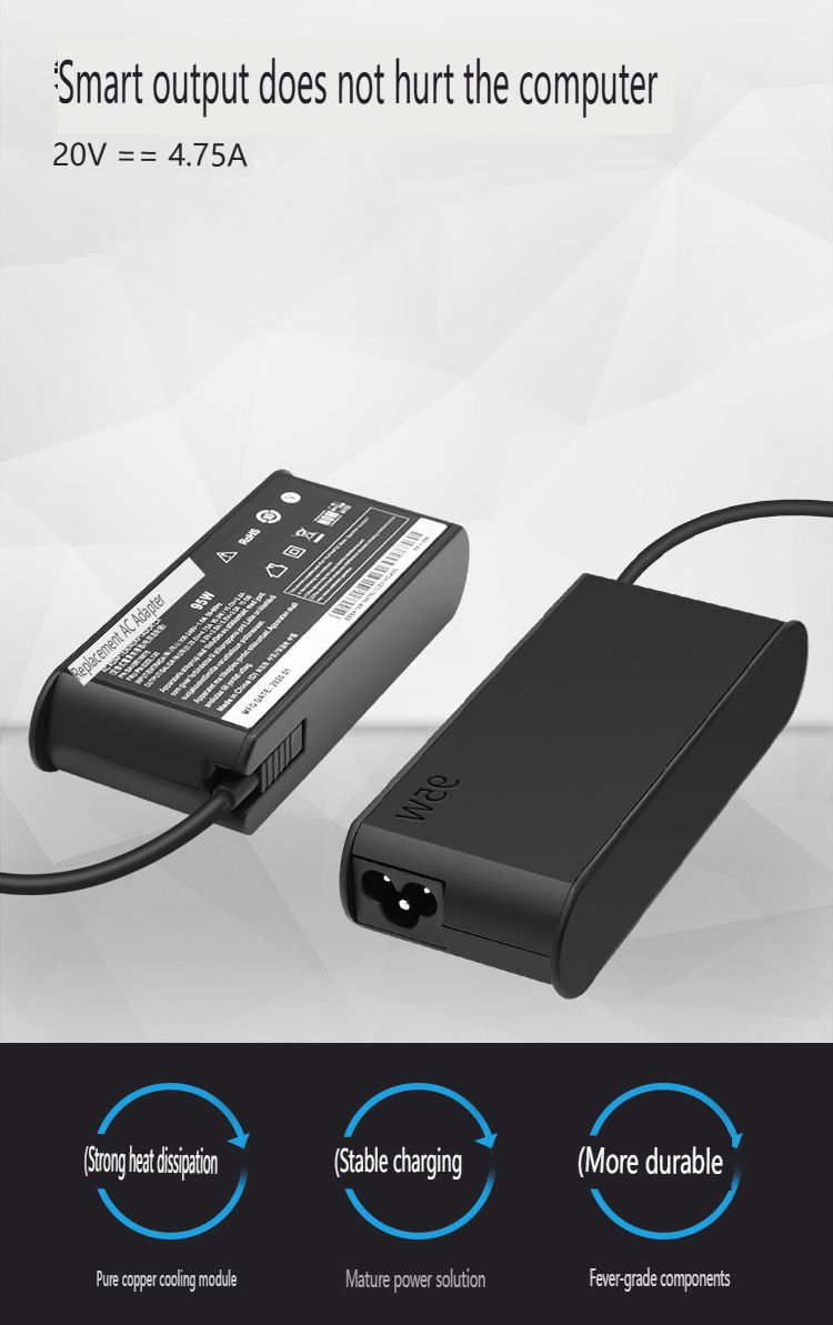 Carregador rápido USB-C PD universal de 95 W para todos os laptops - Adaptador de energia de 20 V e 4,75 A (compatível com ASUS/HP/Dell/Acer/Lenovo)_voghion.com
