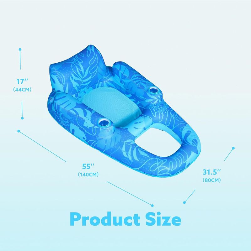 Inflatable Water Sunshade Luminous Recliner U Shaped Seat Maple Leaf Hole Floating Bed Floating Hammock Toy_voghion.com