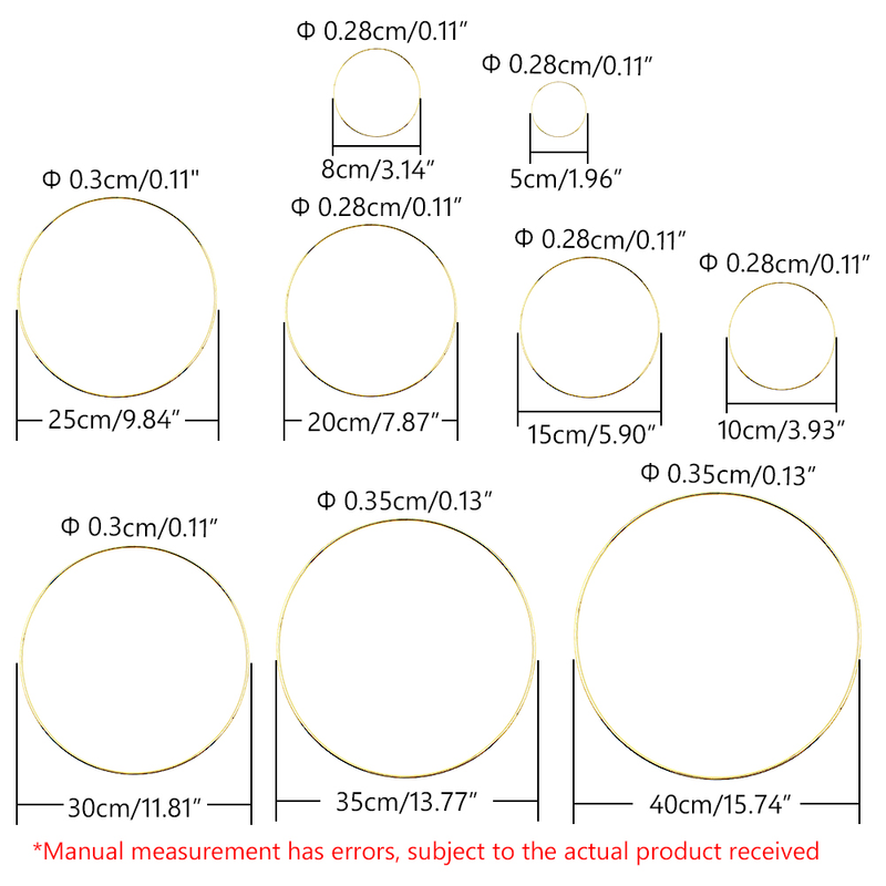 5 8 10 15 20 25 30 35 40cm anneau en métal capteur de rêves cerceau anneaux bricolage cercles ronds en métal anneaux bricolage à la main capteur de rêves_voghion.com