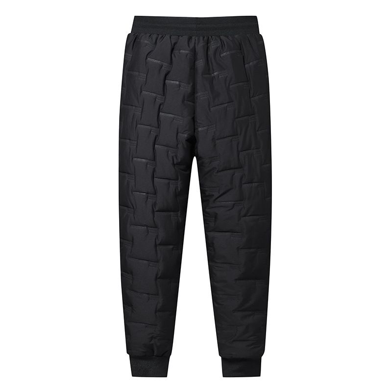 "Men's Fleece-Lined Winter Pants – Thickened Polyester Thermal Joggers With Elastic Waist (Black, M-5XL)"_voghion.com