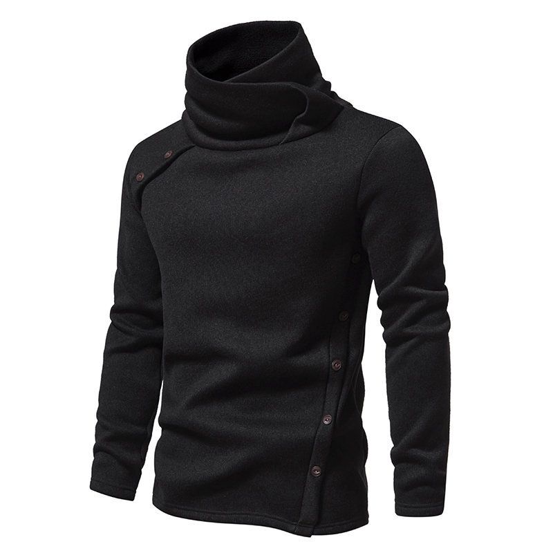 Men's Autumn And Winter New British Style Pile Neck Sweater Fashion Casual Hoodie_voghion.com
