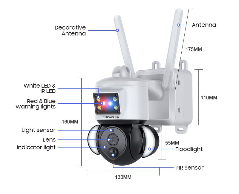 4G Solar-Sicherheitskamera für den Außenbereich – 20 W Hochleistungs-360°-PTZ-HD-Farbüberwachung mit 24/7-Aufzeichnung_voghion.com
