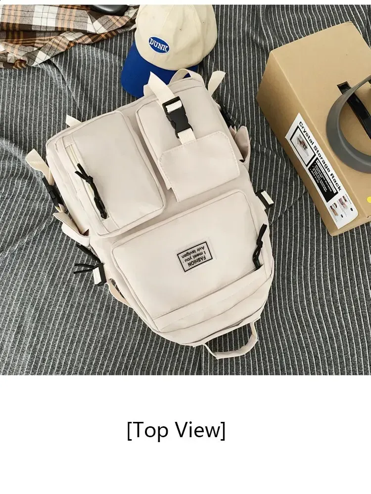 Eine Ladung universeller Nylon-Freizeittaschen mit vielen Fächern für Damen und Herren, großem Fassungsvermögen, einfachem Design, Schultasche mit Einsatz und Schnalle, Computer_voghion.com