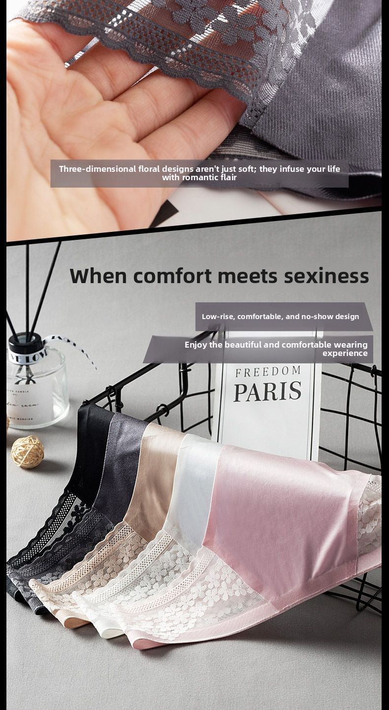 Mutandine perizoma antibatteriche senza cuciture in pizzo sexy da studentessa da donna_voghion.com