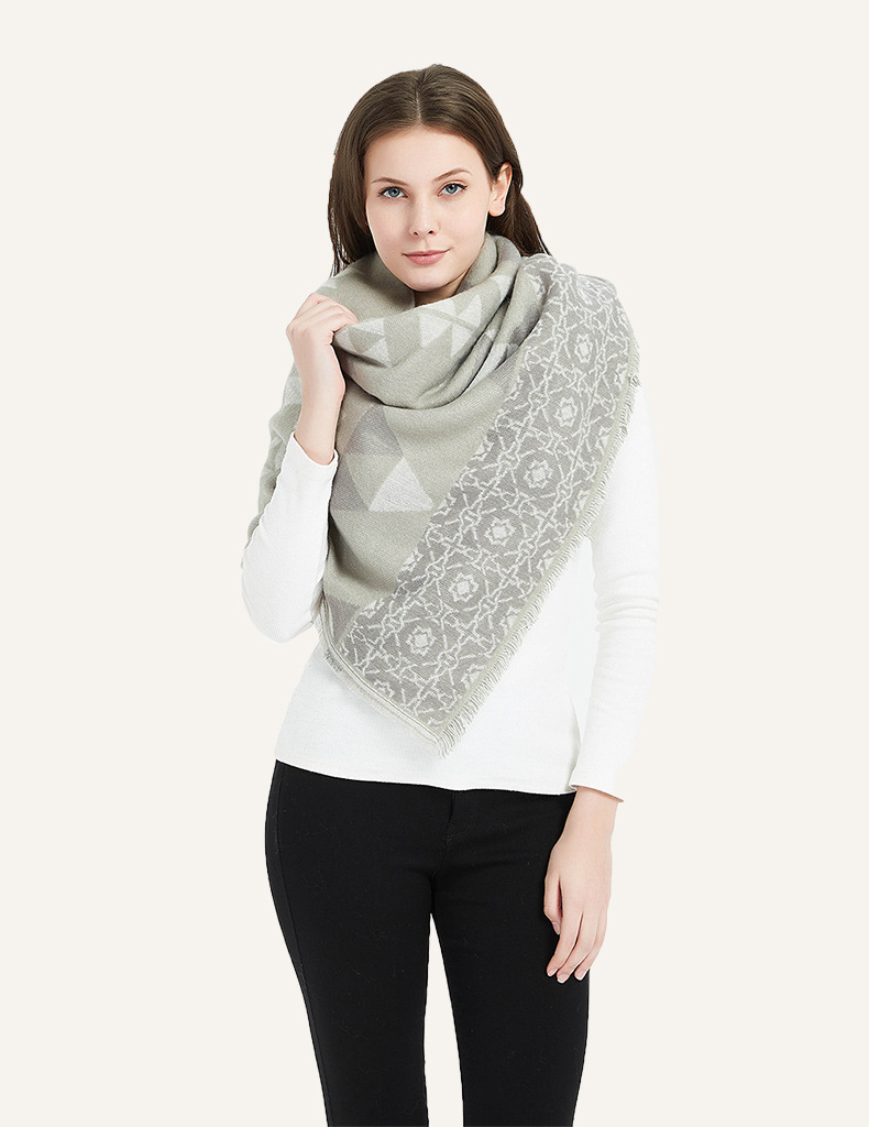 Unisex Geometric large jacquard square scarf scarf women's bib shawl_voghion.com