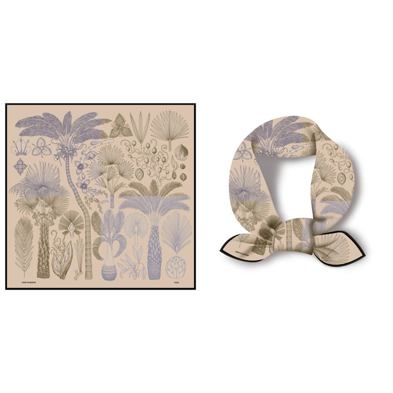 Sciarpa di seta in twill sottile da donna primaverile e autunnale in stile vacanza, scialle protettivo da spiaggia, versatile piccola sciarpa quadrata_voghion.com