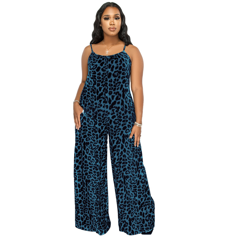 New Summer Leopard Print Casual Plus size Jumpsuit_voghion.com