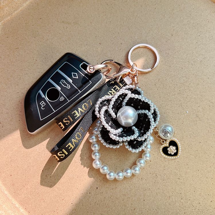 Koreanesch Versioun Pärel Element Camellia Keychain Sak Unhänger kreativ onofhängeg entworf Wueren_voghion.com