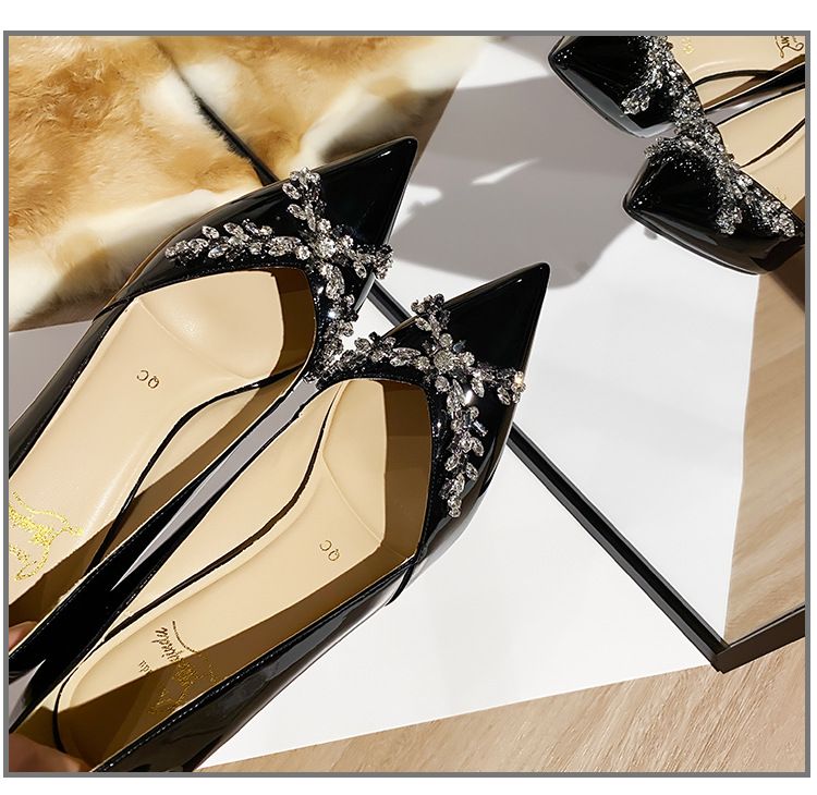 High Heels Women's Stiletto Temperament French Fashion Black Not Tired Feet Pointed Small Fragrant Single Shoes_voghion.com