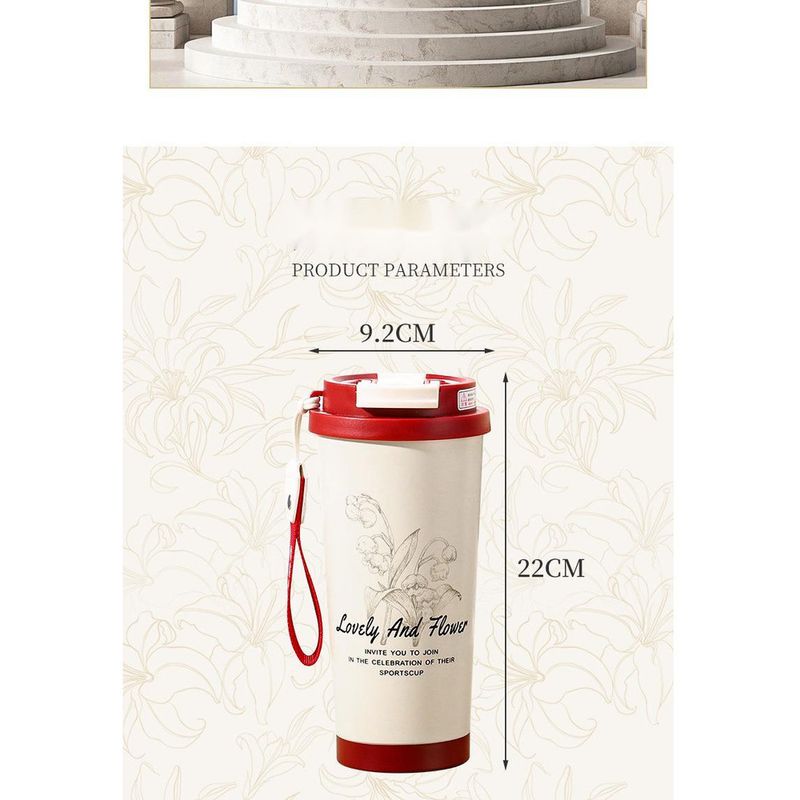 Tazza da caffè con cannuccia di alta qualità, regalo per ufficio e business, con rivestimento interno in ceramica Lily Of The Valley_voghion.com