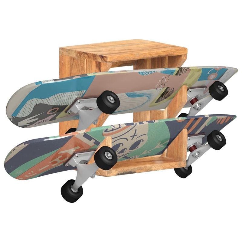 Wall Mounted Skateboard Holder 9.8"x7.9"x11.8" Solid Acacia Wood_voghion.com