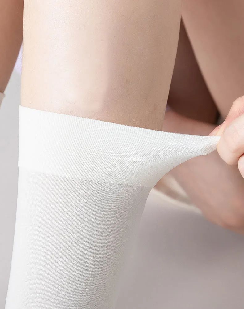 2 buc. Culoare uni JK femeie subțire până la genunchi, drăguț, alb, negru, Lolita, șosete lungi, ciorapi de nailon Kawaii pentru fete_voghion.com