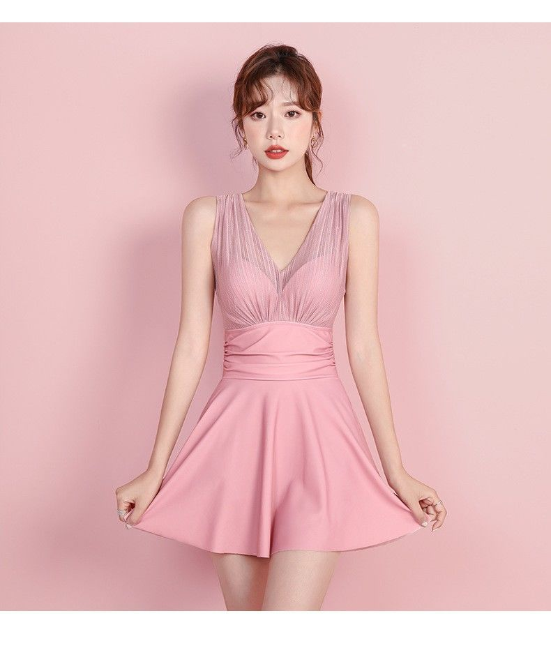 Maillots de bain femmes été 2023 nouveau mince couvrant le ventre robe Style grand conservateur Sexy pur désir maillot de bain à découpe_voghion.com