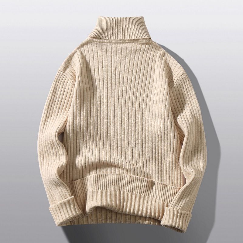 Men's Clothing Autumn And Winter Running Volume Sweater Men's High Collar Pullover New Flower Sweater Casual Knit Sweater Bottom Line Sweater Spot_voghion.com