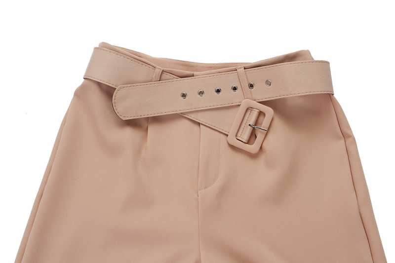 Freizeithose mit hoher Taille, Slim-Fit-Anzughose, Damenhose, Herbst-Berufshose_voghion.com