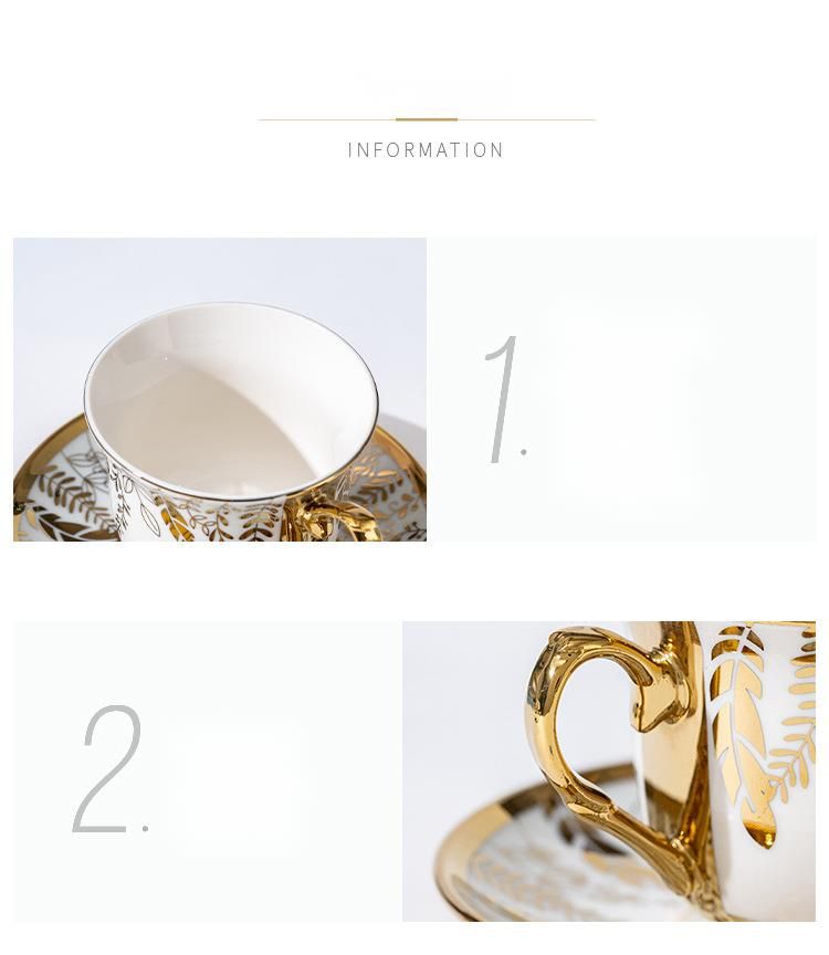 French Style Ceramic Coffee Set, Small Home Use, Simple Cup, Light Luxury English Afternoon Tea Cup_voghion.com
