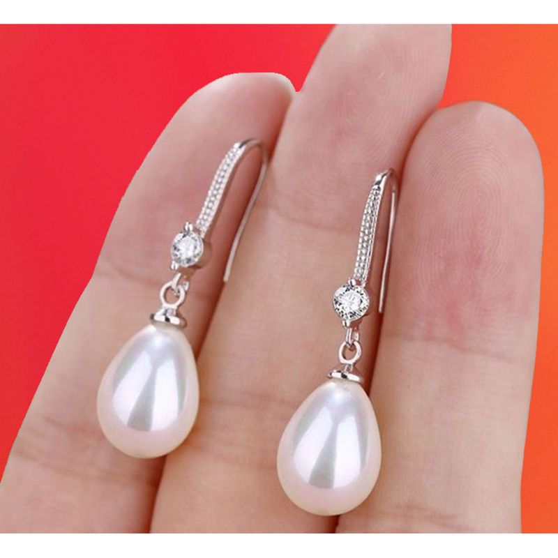 Orecchini pendenti con gancio per l'orecchio rosso da donna, garanzia di qualità Pearl_voghion.com