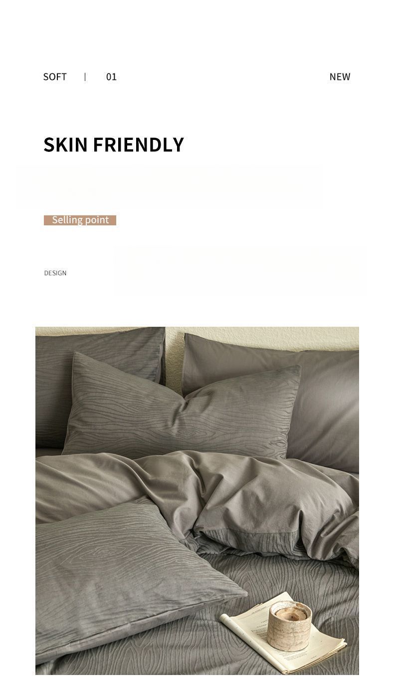 Copripiumino in lenzuola lavabili di lusso leggero in jacquard ABS, quattro pezzi, set di biancheria da letto 2025, gonna da letto, tre pezzi_voghion.com
