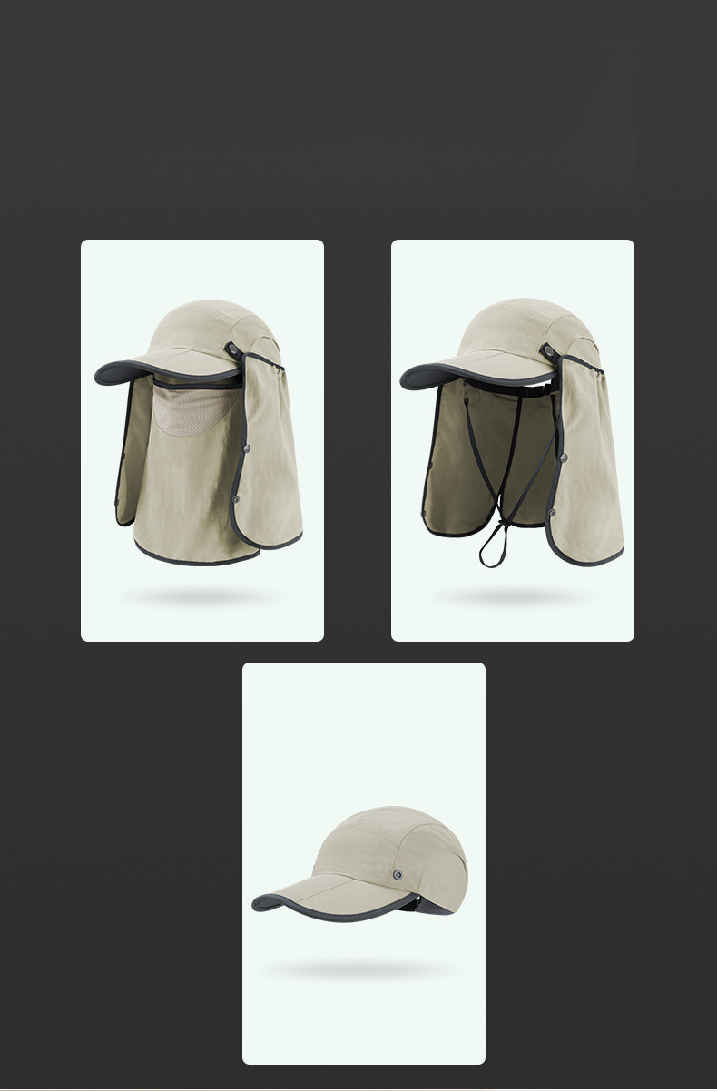 Bærbar trefoldet andehue, fuld beskyttelse til sommer og udendørs, solafskærmning for ansigtet, baseballkasket med myg og_voghion.com