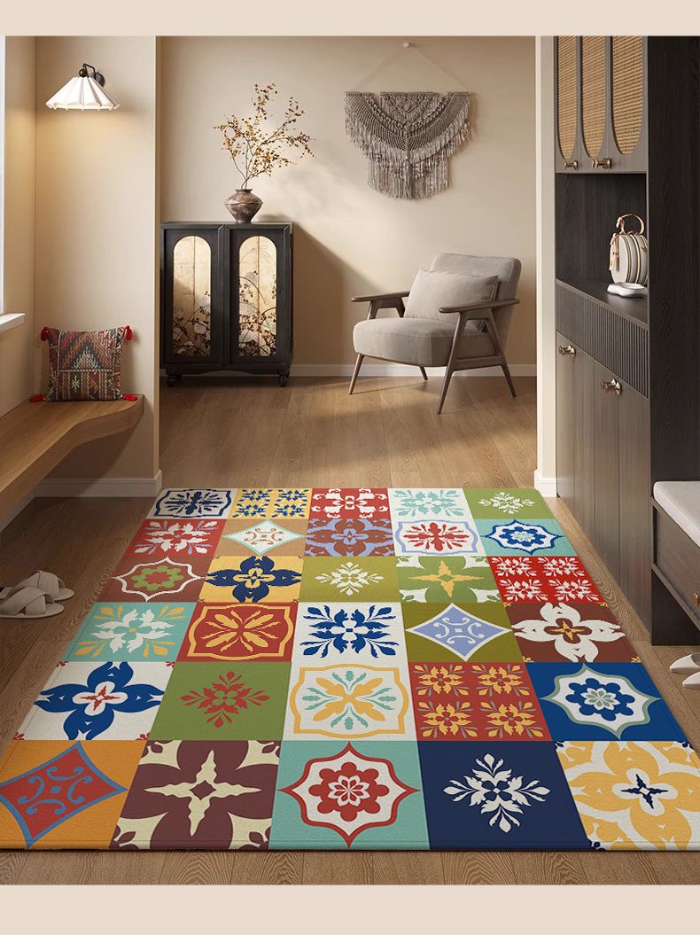 Heimtextilien National Style Eingangstürmatte Veranda Teppich Staubentfernung Anti-Rutsch-Türteppich Fußmatte Fußmatte American Retro_voghion.com