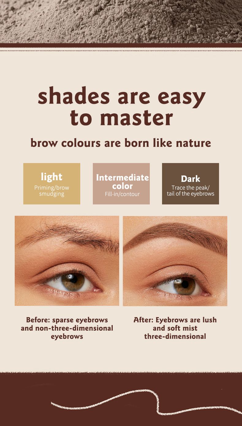 O'CHEAL Tricolor Eyebrow Powder # 6990 | Waterproof And Sweatproof Long Lasting Shaping | Natural Gradient 3D Eyebrow Makeup | Comes With Professional_voghion.com