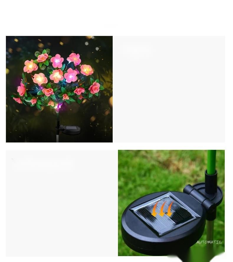 Solarbetriebene künstliche Azaleen-Bodenleuchte für die Dekoration von Innenhöfen, Rasenflächen und Gärten_voghion.com