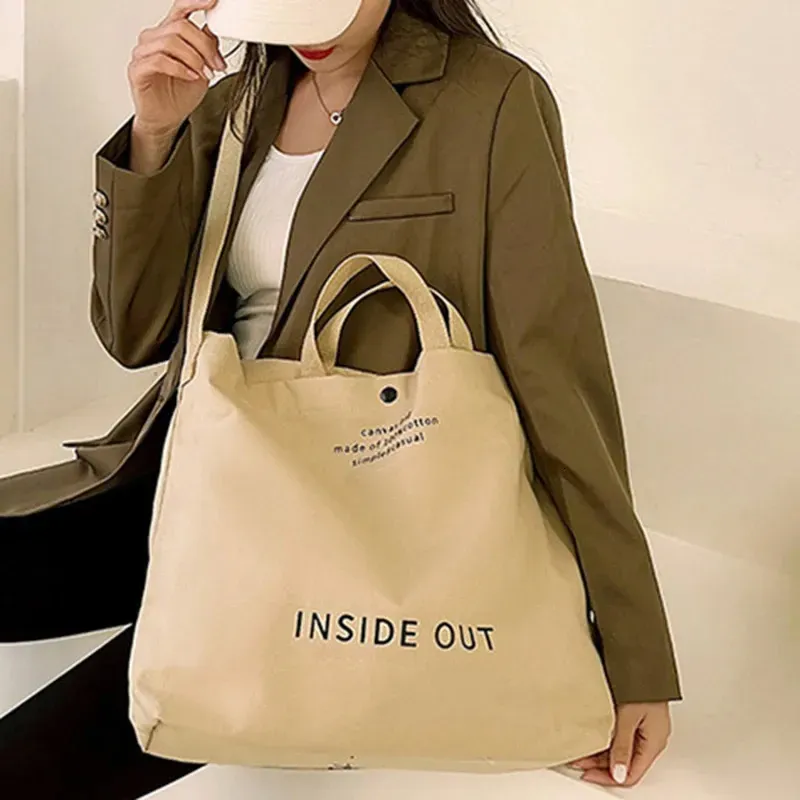 Borse a tracolla in tela da donna di alta qualità, borse per studenti, borse in tessuto di cotone, grandi tote per ragazze, portafoglio_voghion.com